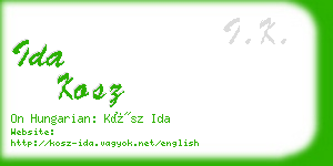 ida kosz business card